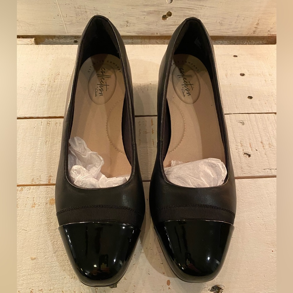 Clarks collection black ballet flats women’s size 8.5 - NWT